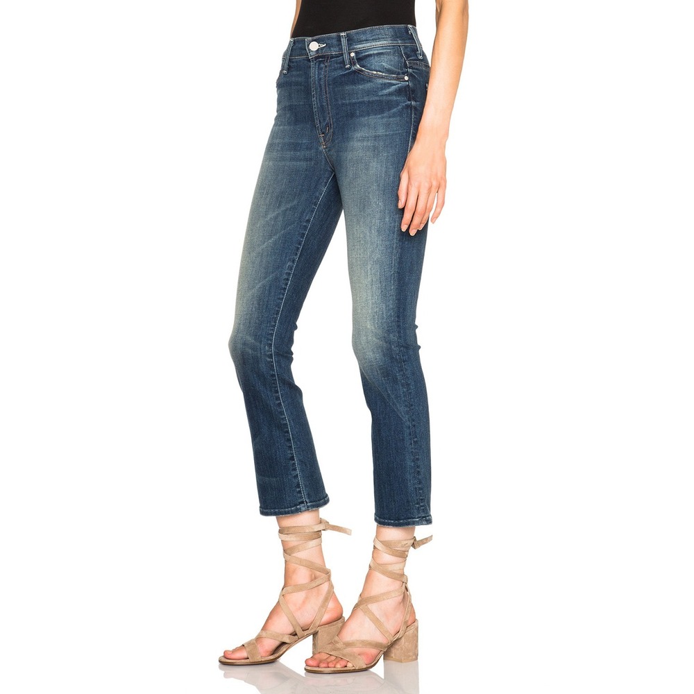MOTHER The Insiderβ Crop High Rise Bootcut Double Trouble NWT Size 24 - Picture 6 of 9
